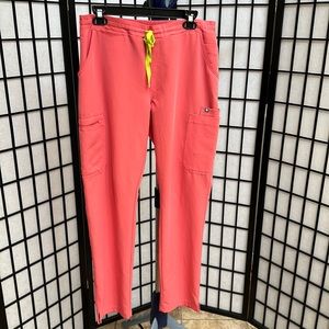 FIGS Yola Skinny Scrub Pants - Hot Coral